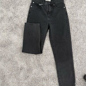 Madewell Classic Straight Jeans Black High Rise Size 25